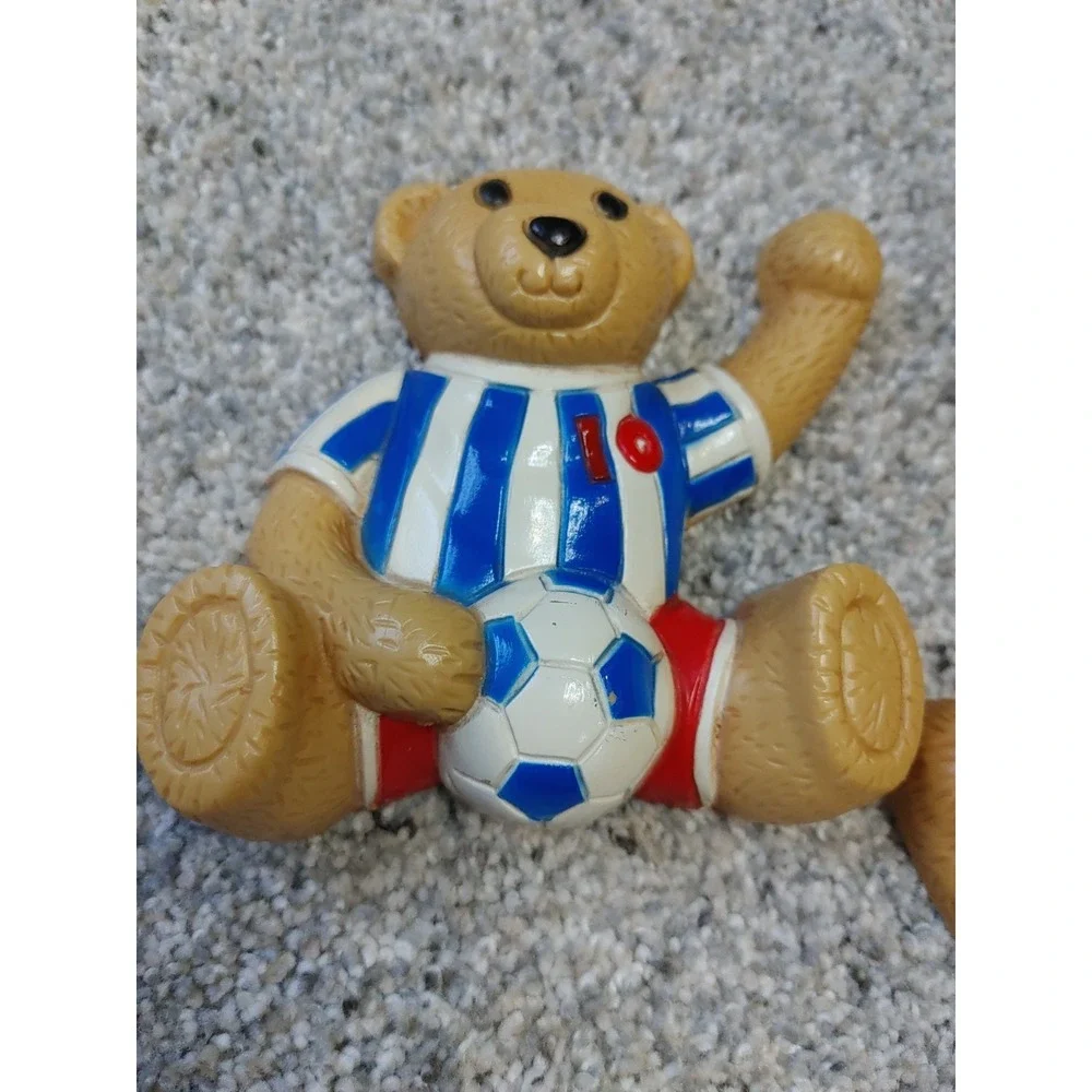 Vtg Syroco Homco Set 3 Teddy Bear Sports Ball Kids Retro Sports Wall Decor